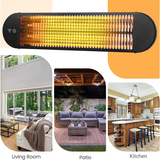 Tangkula 1500W Electric Patio Heater, Wall Mounted Fast Heating Infrared Heater with Remote Control
