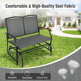 2-Person Patio Swing Glider Bench, Outdoor Rocker Glider Loveseat Chair