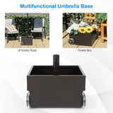 Tangkula 170LBS 2-in-1 Patio Umbrella Base, Fillable Umbrella Stand with 2 Universal Wheels (Black)