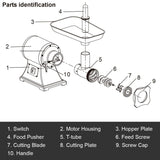 Tangkula Commercial Meat Grinder, 1.5 HP, 1100W, 550LB/h Stainless Steel Electric Sausage Stuffer