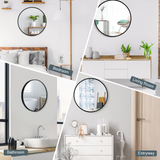 Tangkula 16 Inch Round Wall Mirror, Circular Mirror for Wall with Aluminum Alloy Frame