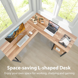 Tangkula L-shaped Office Desk, 59 Inch Large Corner Desk