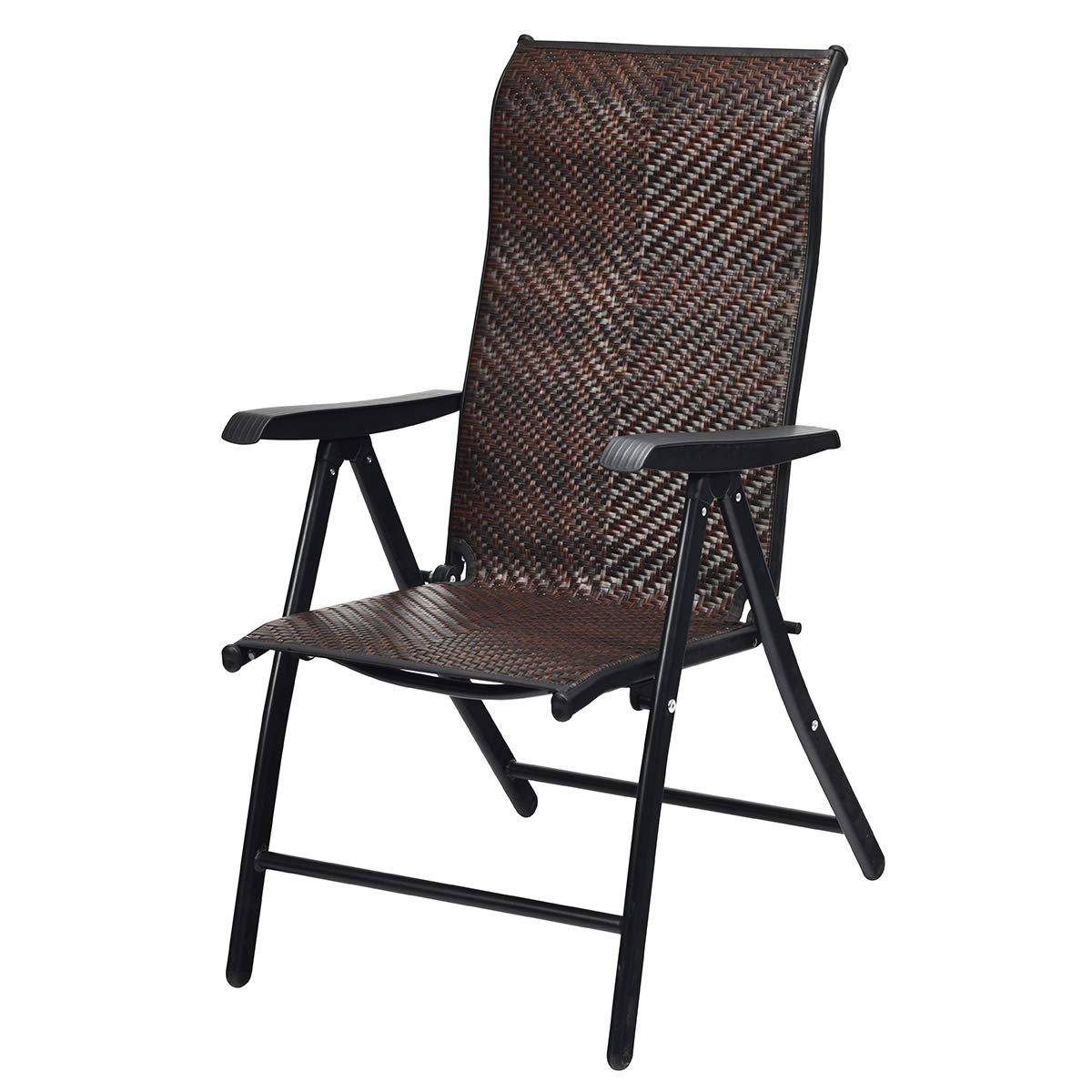 Tangkula Patio Rattan Folding Chair
