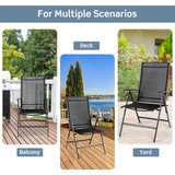 Tangkula Set of 2 Patio Foldable Dining Chairs