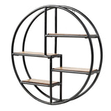 Tangkula Round Wall Shelf, Wall-Mounted Circular Shelf