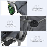Tangkula Loveseat Camping Chair, Folding Camp Chair with Padded Seat