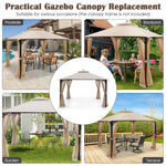 10x12 Ft Gazebo Replacement Canopy Top - Tangkula