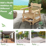 Tangkula Outdoor Fir Wood Glider Chair