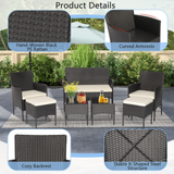 Tangkula 7 Piece Patio Rattan Sofa Set