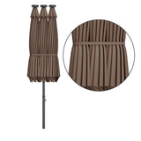 Tangkula 15 Ft Solar LED Patio Double-Sided Umbrella
