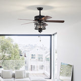 50-Inch Ceiling Fan with Lights, 3-Speed Adjustable (Coffee)