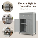 Tangkula Bathroom Storage Cabinet, Free Standing Bathroom Cabinet with Large Drawer