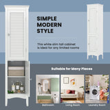 Tangkula Bathroom Storage Cabinet, 63 Inch Tall Narrow Storage Cabinet with 1 Adjustable Shelf and 2 Doors