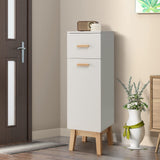 Tangkula Narrow Bathroom Storage Cabinet, Freestanding Side Storage Organizer with Adjustable Shelves