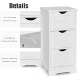 Tangkula Bathroom Floor Cabinet, Tower Storage Cabinet with Anti-Tipping Device