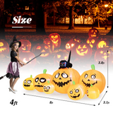 Tangkula 8 FT Halloween Inflatable Pumpkin Patch Lanterns with Witches' Cat