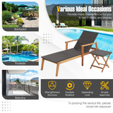 2 Piece Patio Chaise Lounge & Table Set - Tangkula