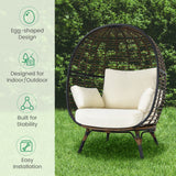 Tangkula Oversized Wicker Egg Chair, 450 LBS Max Load