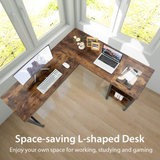 Tangkula L-shaped Office Desk, 59 Inch Large Corner Desk