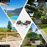 Tangkula 4 Pieces Patio Furniture Set, Outdoor Conversation Sofa Set with Coffee Table