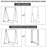 Tangkula Extendable Garment Rack, Heavy Duty Foldable Clothes Rack with Adjustable Hanging Rod