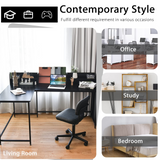 Tangkula 66.5 Inches L-Shaped Desk, Space Saving Corner Computer Desk with Hutch